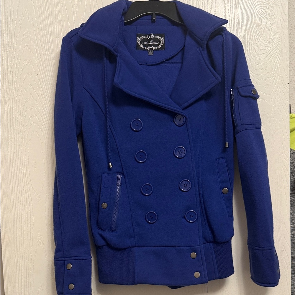 Ambiance Royal Blue Pea Coat